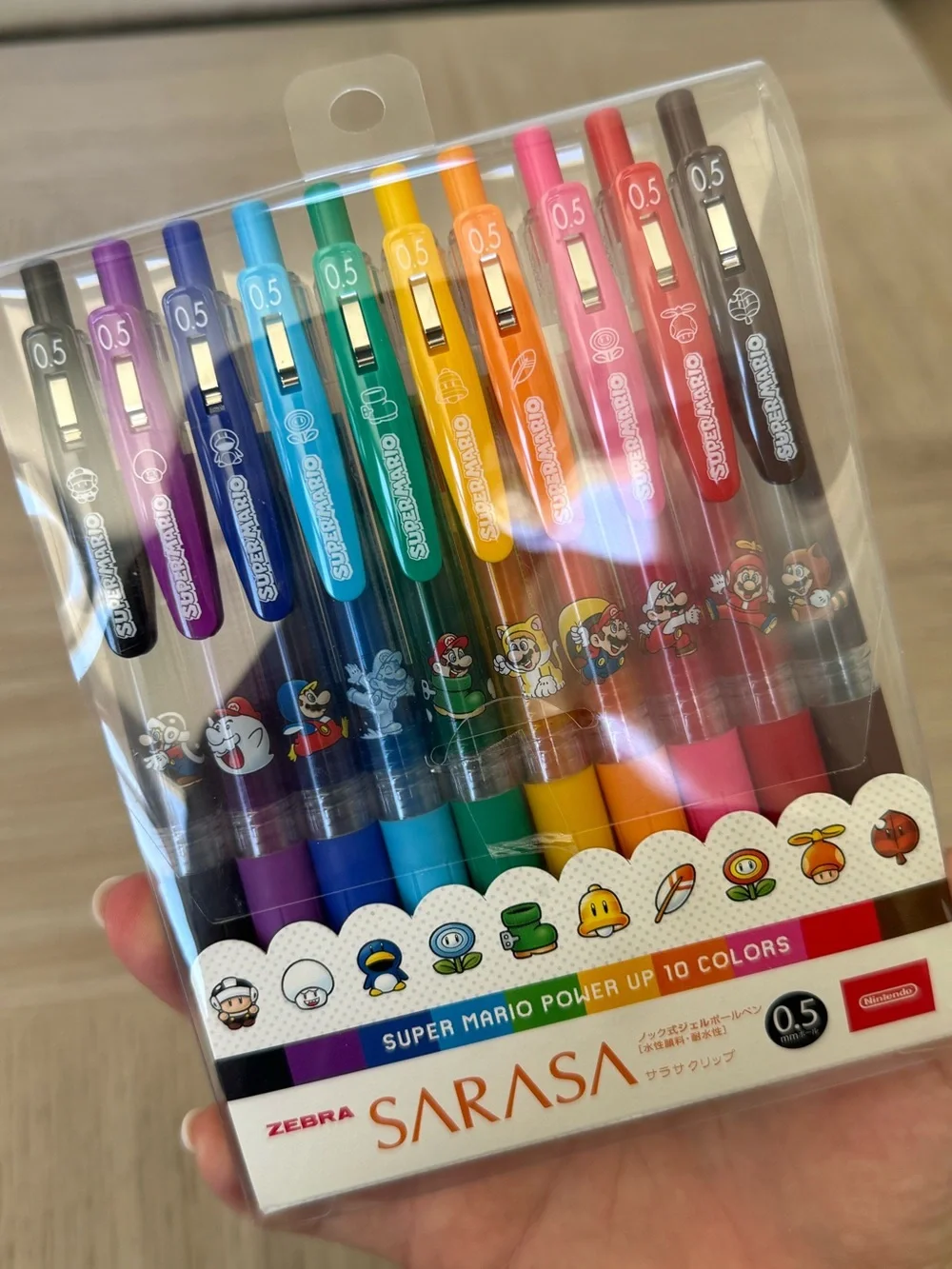 Super Mario Power Up SARASA Gel Pen 10 .5mm Nintendo Store Tokyo EXCLUSIVE NEW